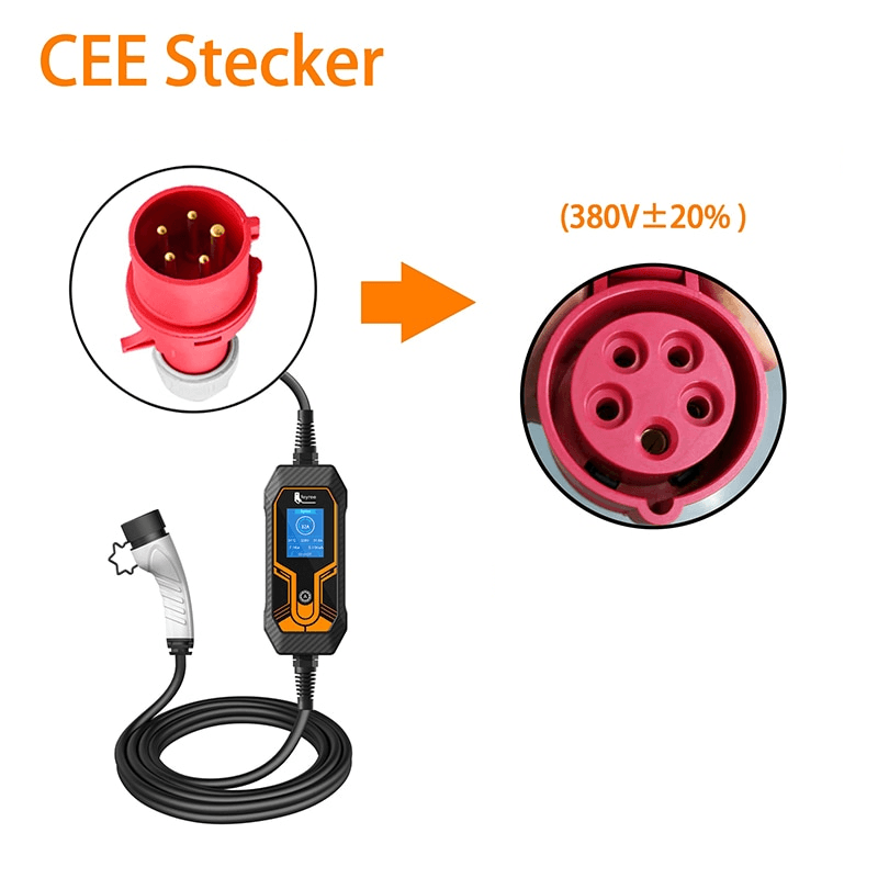 FEYREE Starkstrom Schnellladekabel 11kW 16A CEE zu Typ 2 5m - Ladeshop