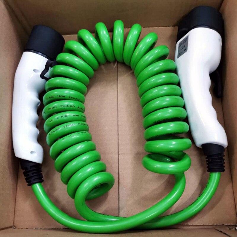 Ladekabel Spiralversion Typ 1/2 Stecker 9m/5m für Elektrofahrzeuge IP66 wasserdicht 1-Phasig/ 3-Phasig - Ladeshop