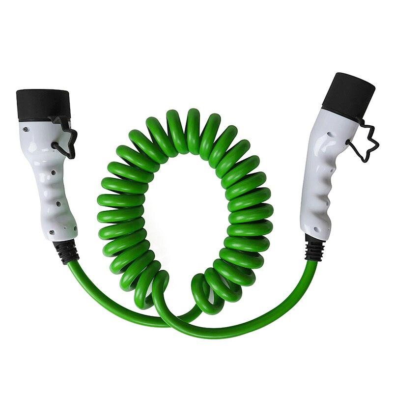 Ladekabel Spiralversion Typ 1/2 Stecker 9m/5m für Elektrofahrzeuge IP66 wasserdicht 1-Phasig/ 3-Phasig - Ladeshop