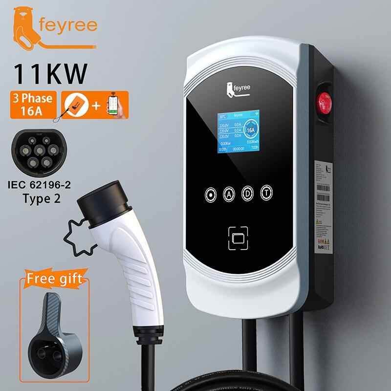 FEYREE Ladestation Wallbox 11kW 16A Type 2 5m mit Typ B Schutzschalter - Ladeshop