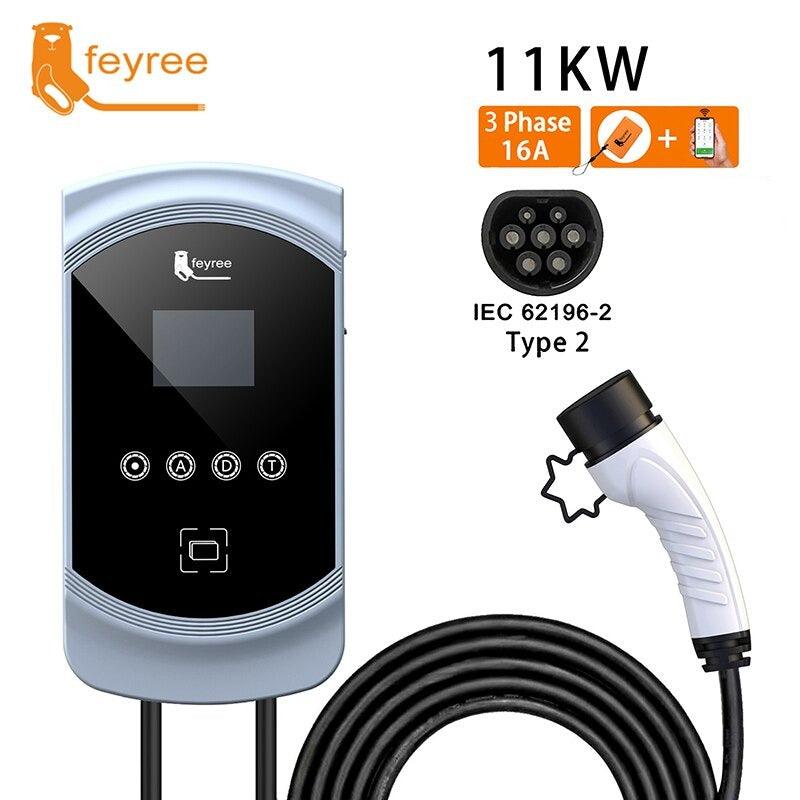 FEYREE Ladestation Wallbox 11kW 16A Type 2 5m mit Typ B Schutzschalter - Ladeshop