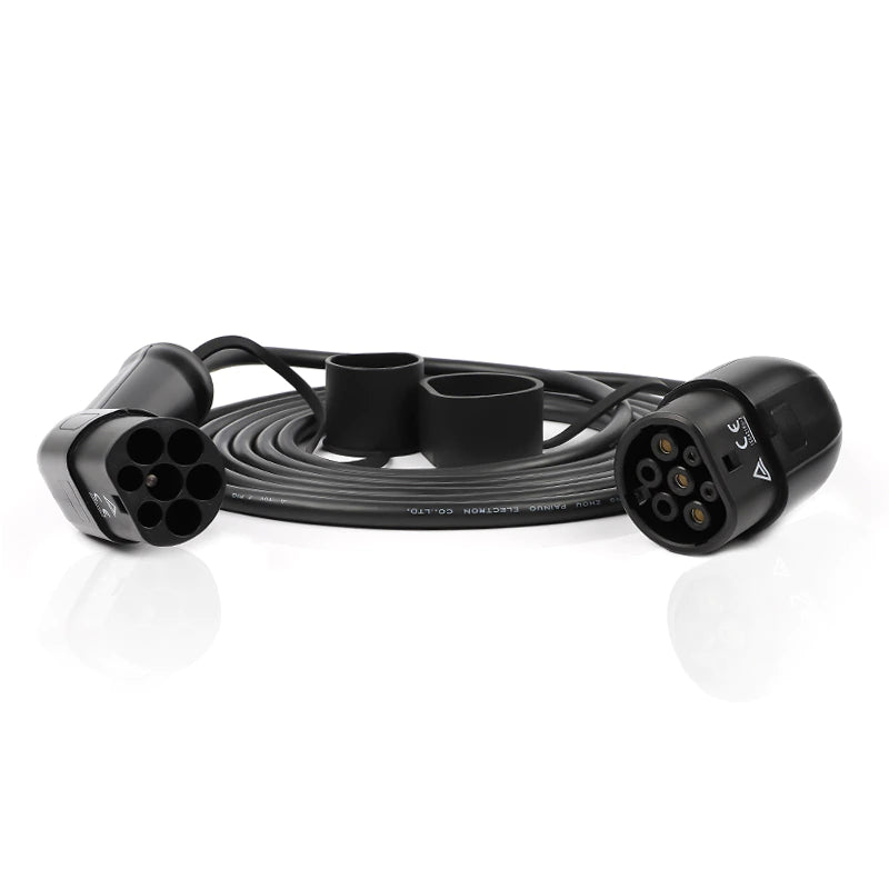 Ladekabel Typ 2 Stecker 5m fĂŒr Elektrofahrzeuge IP66 wasserdicht 1-Phasig/ 3-Phasig - Ladeshop