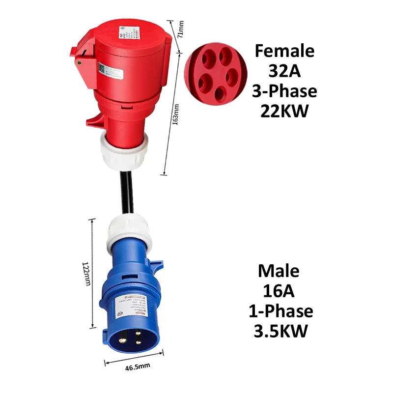 Camping Adapter 32A CEE blau