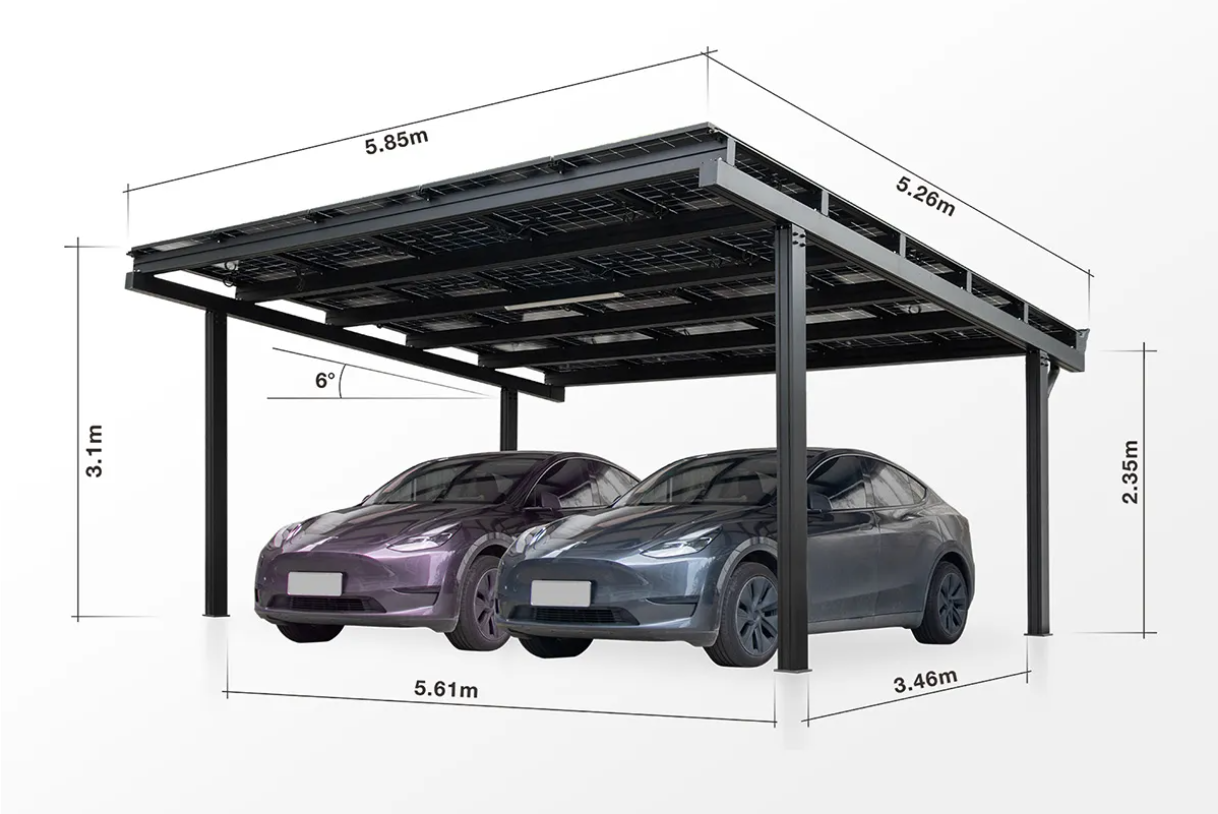 Solar Carport "Sunny" – Premium Photovoltaik Carport aus Aluminium (Single/Double/Vierer)