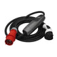 22 kW Wallbox mit 32A, rotem CEE-Stecker und Type-2-Ladekabel, kompaktes 3-Phasen-Schnellladegerät.